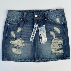 Blue Spice Denim Mini Skirt .